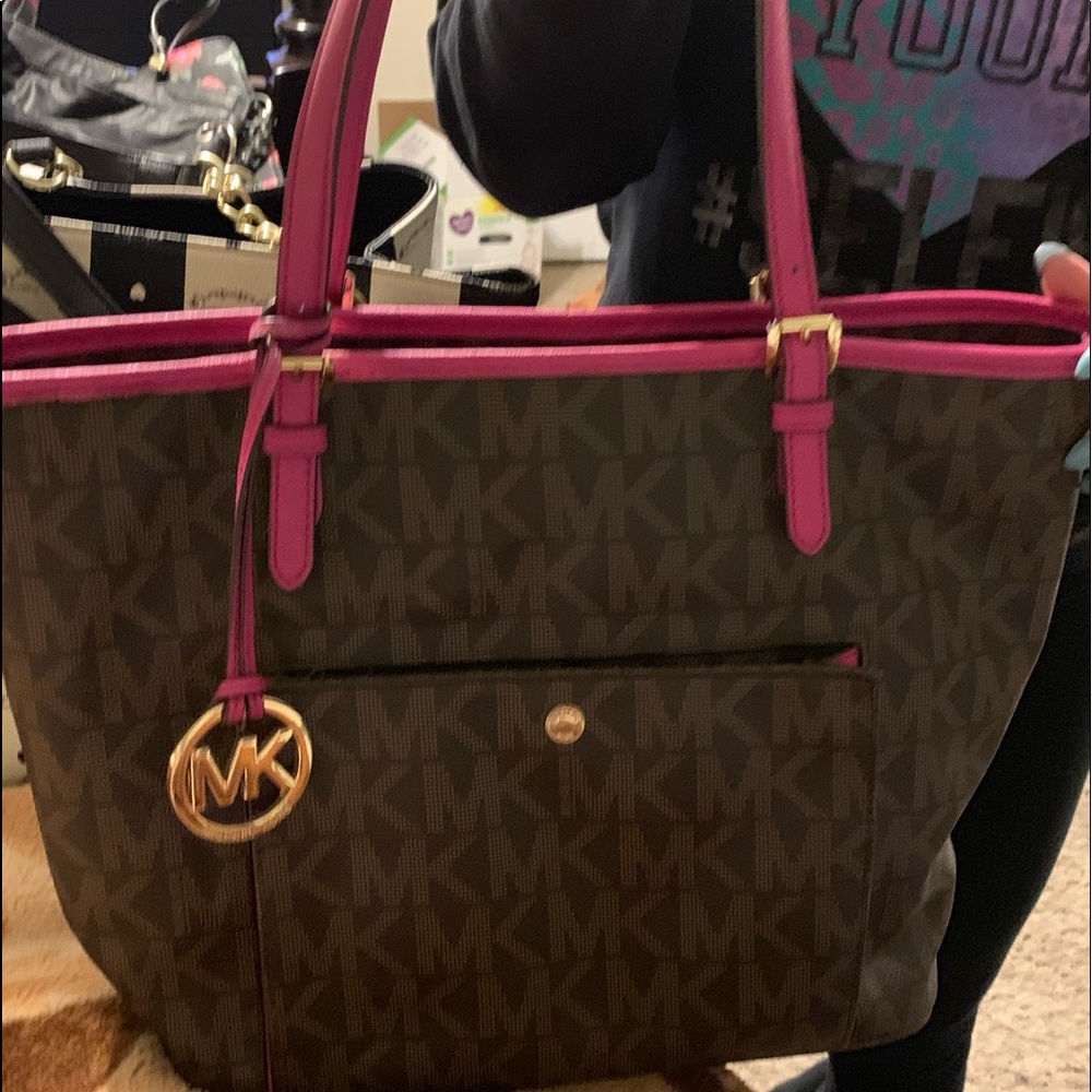 Michael Kors Large Brown/Pink monogram